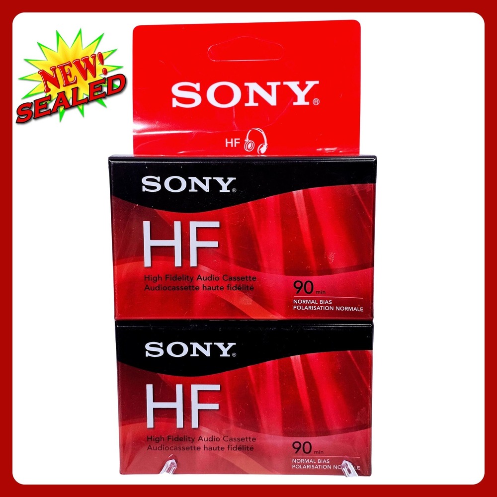Sony HF 90 Normal Bias Audio Cassette Tape‎ 2 Pack Blank Type I Music Voice New